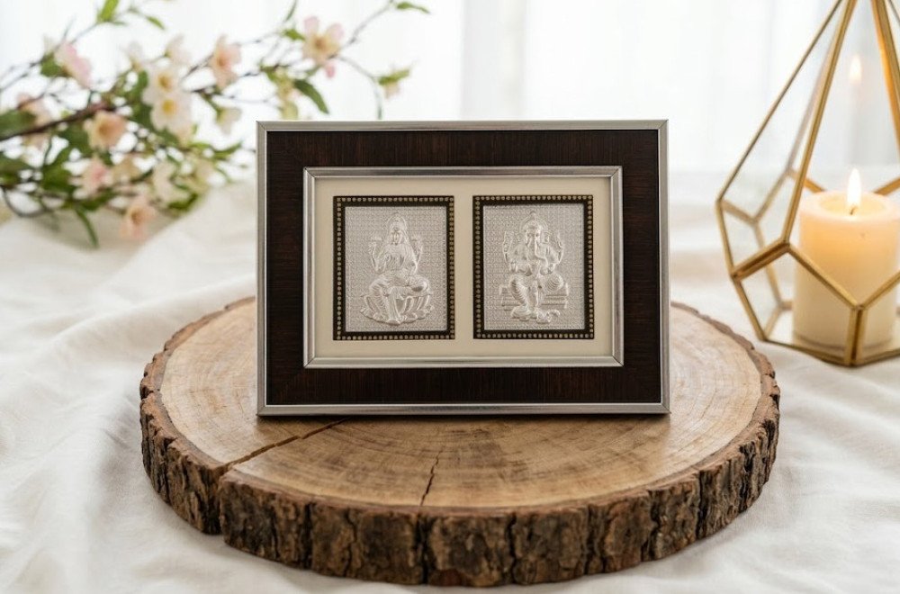 Silver Laxmi Ganesha Frame